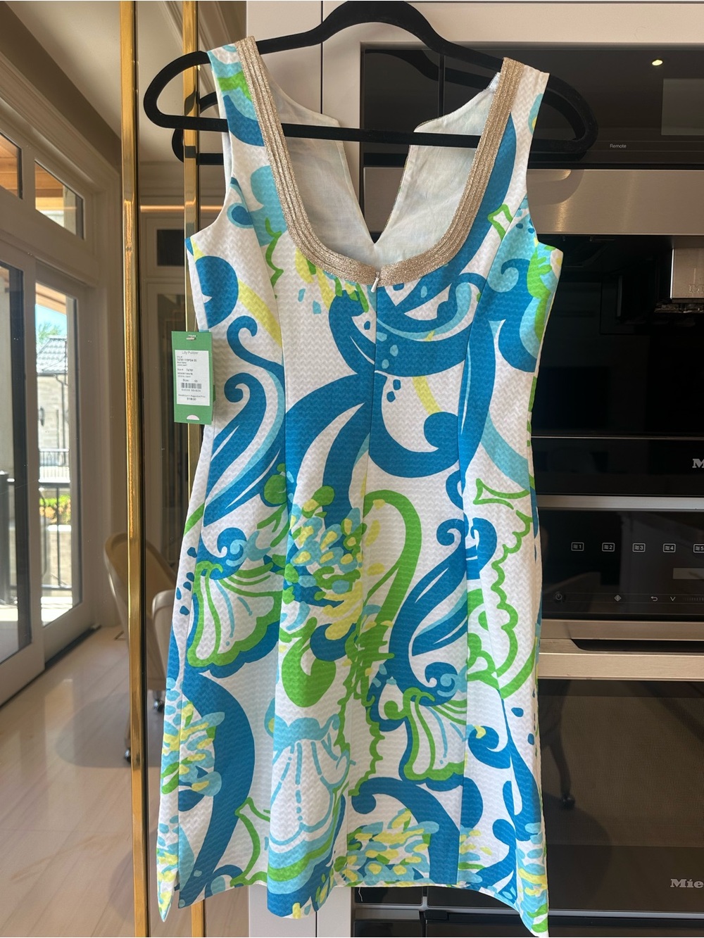 Lilly Pulitzer NWT Janice Resort White Crystal Cost Shift Gold Soutache Dress 00 - Picture 6 of 12